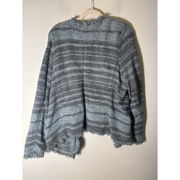 Nic + Zoe Blue Tweed Jacket Long Sleeve Open Front 1X - Picture 2 of 2